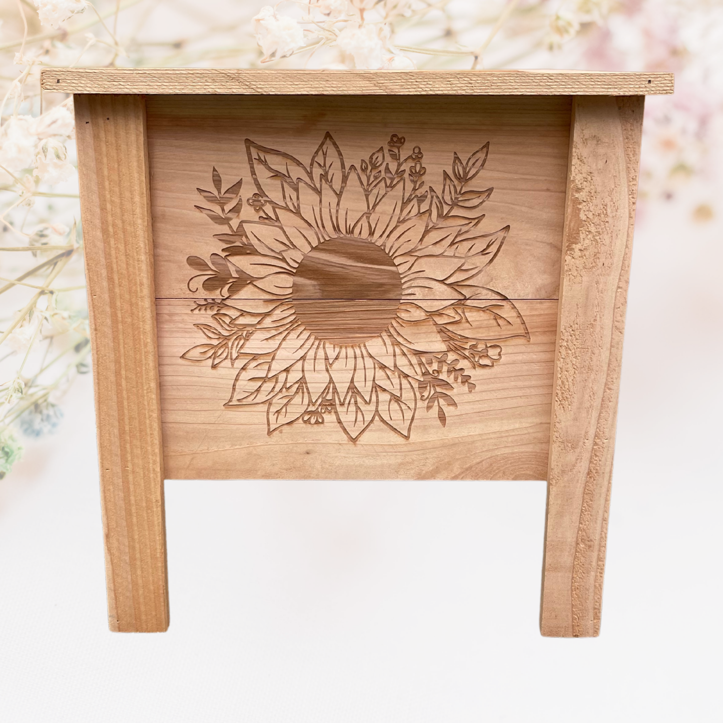 Sunflower Small Cedar Planter