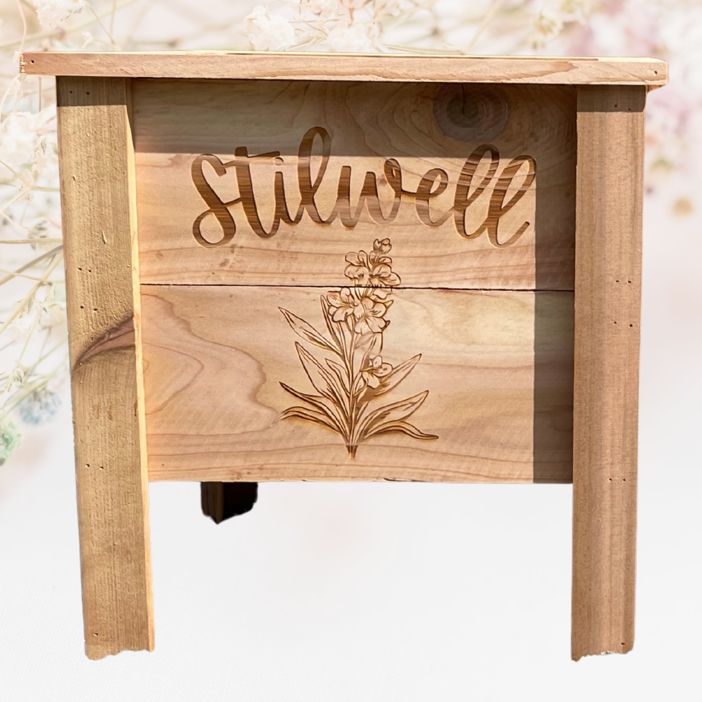 Custom Name or Logo Small Cedar Planter