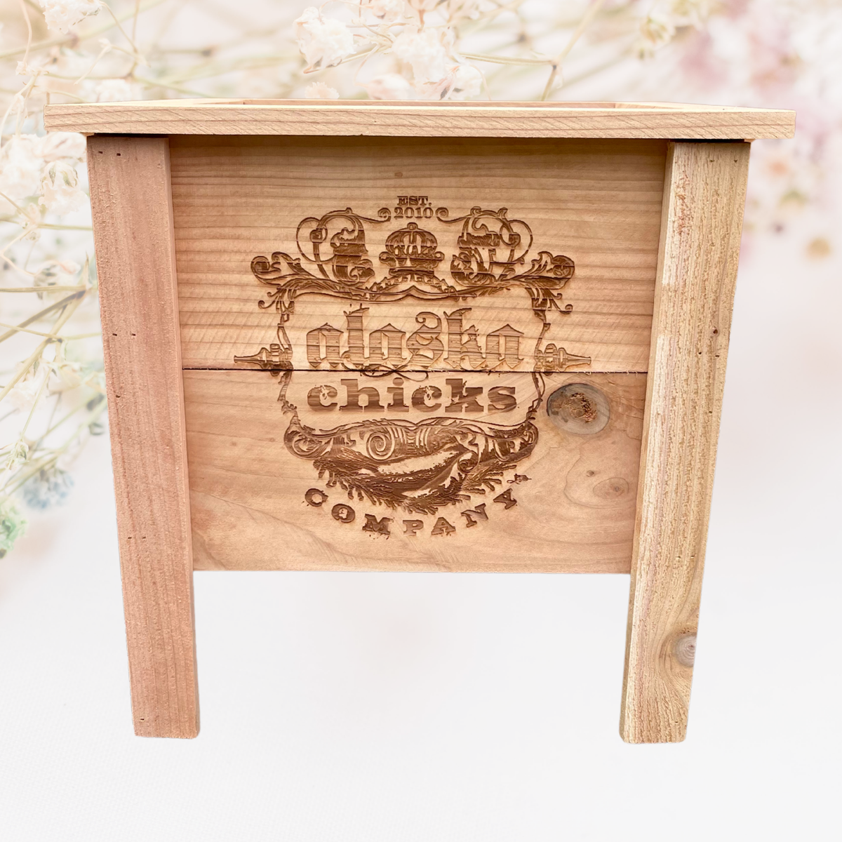 Custom Name or Logo Small Cedar Planter