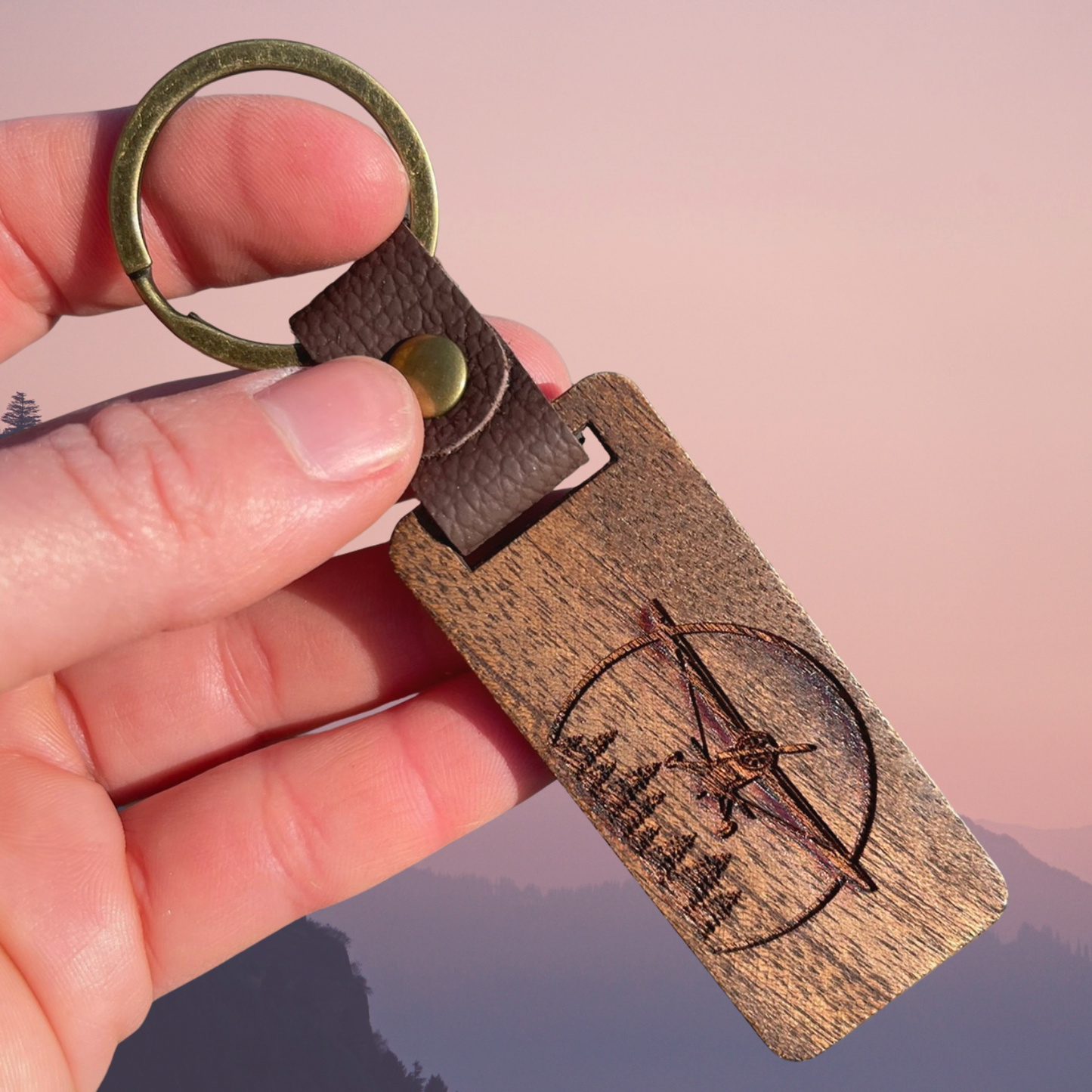 Alaskan Pilot Wooden Keychain