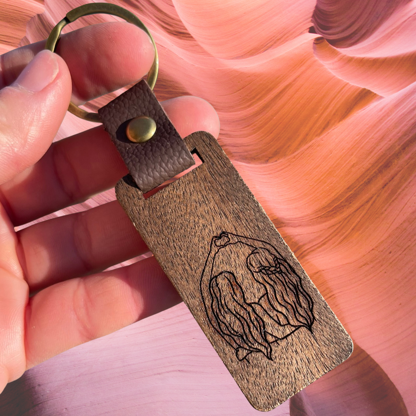 Friendship Forever Wooden Keychain
