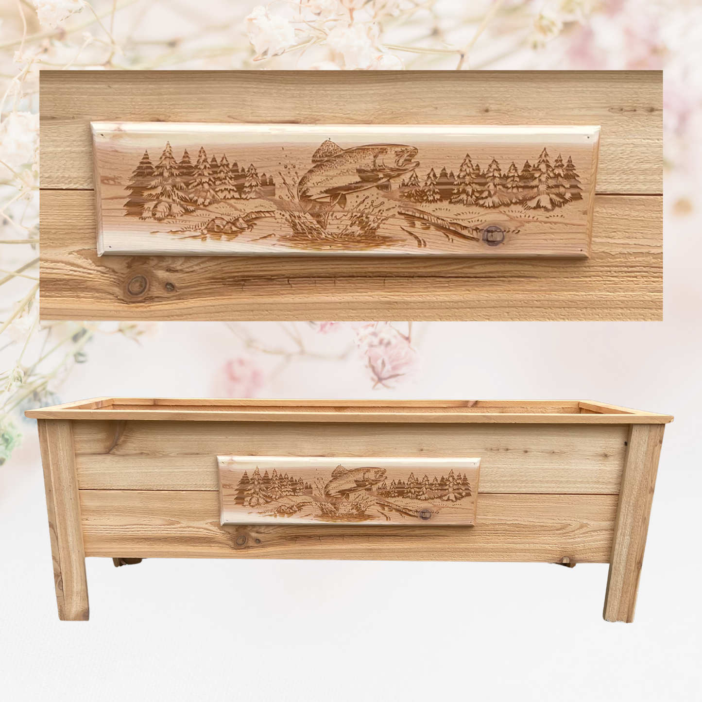 Fish Jump River Large Cedar Planter