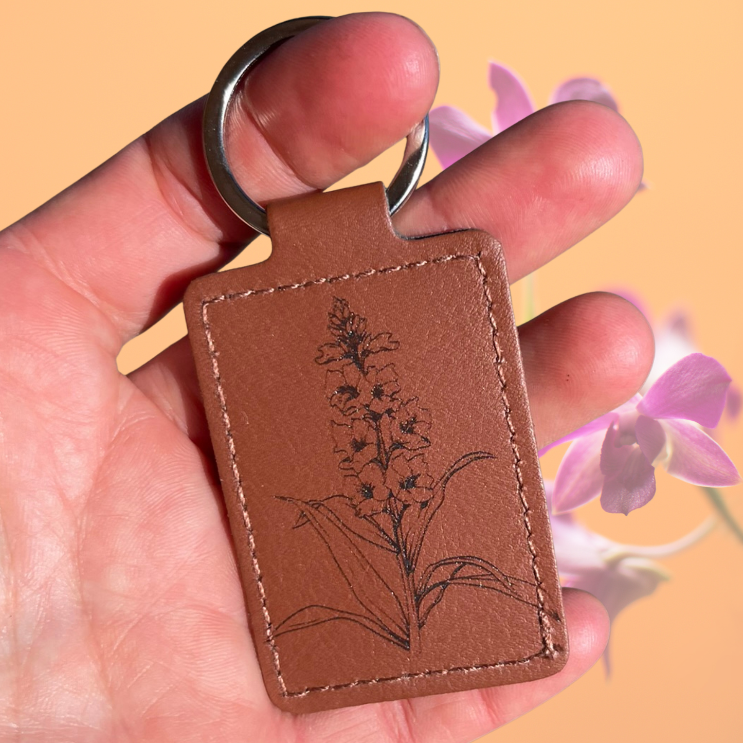 Fireweed Leather Keychain