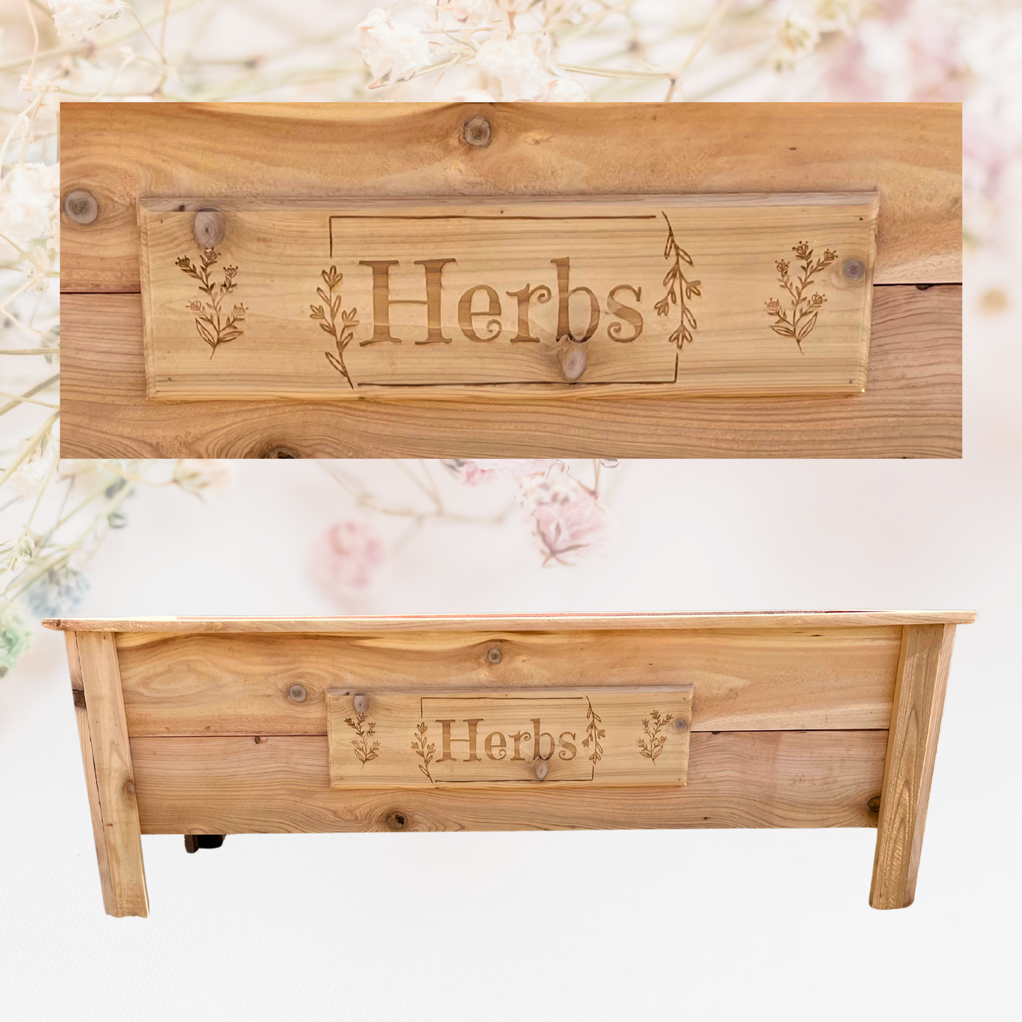 Herb Garden Large Cedar Planter