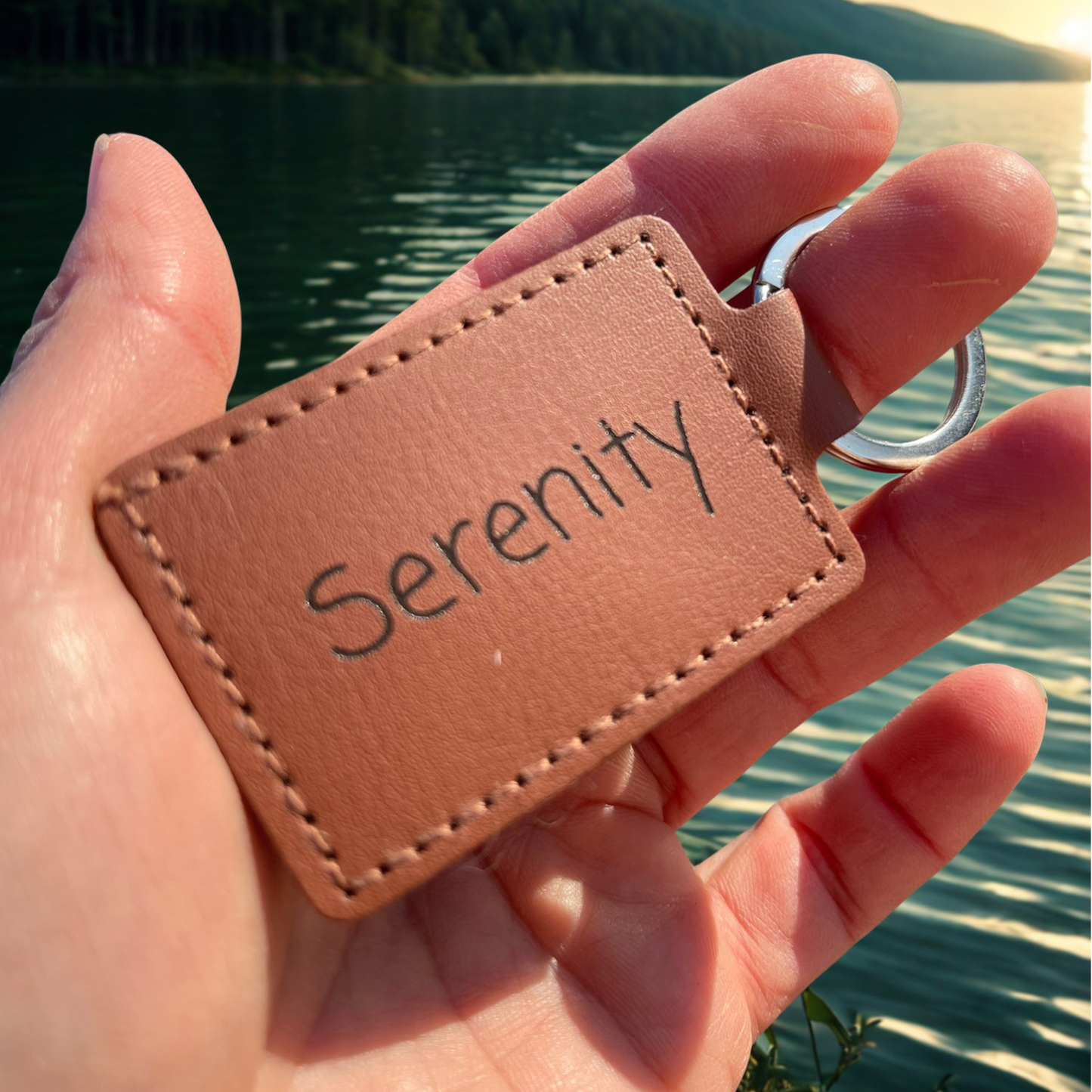 Serenity Prayer Leather Keychain