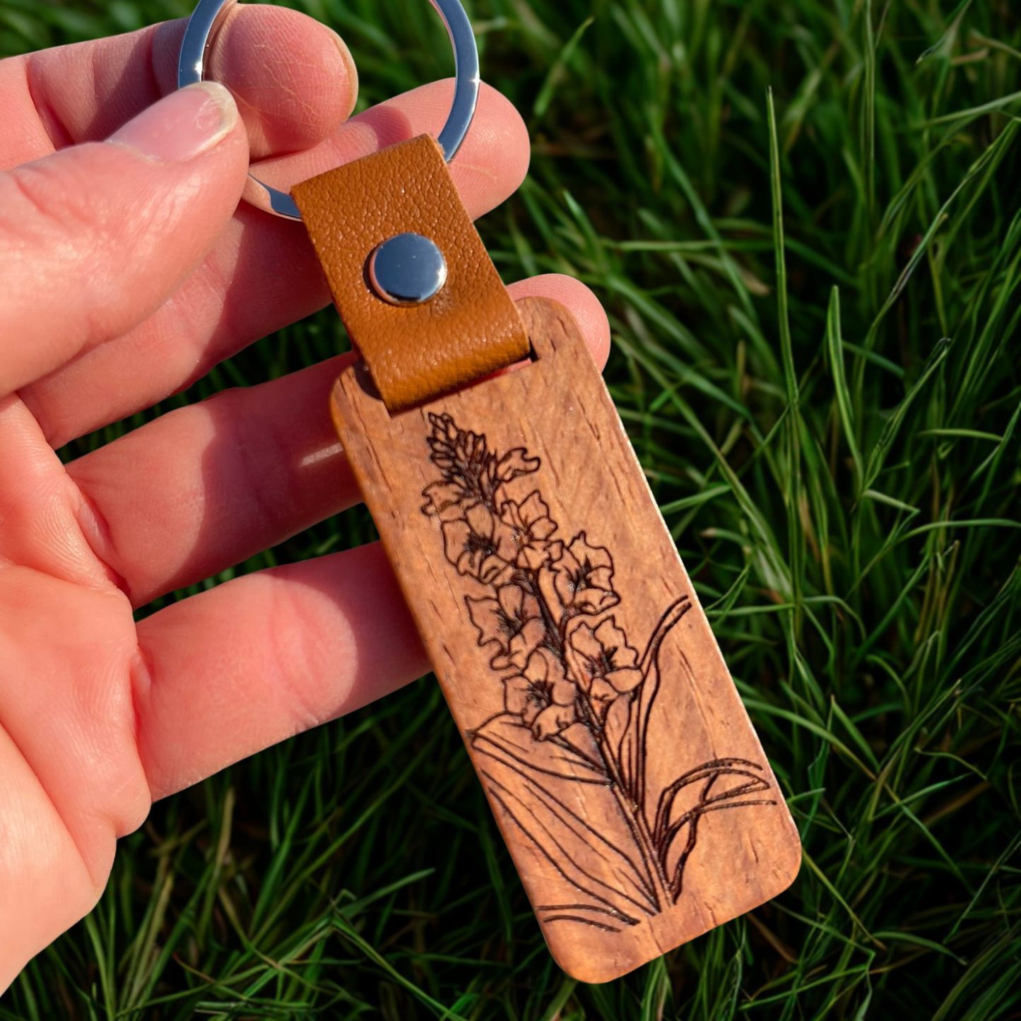 Fireweed Wooden Keychain