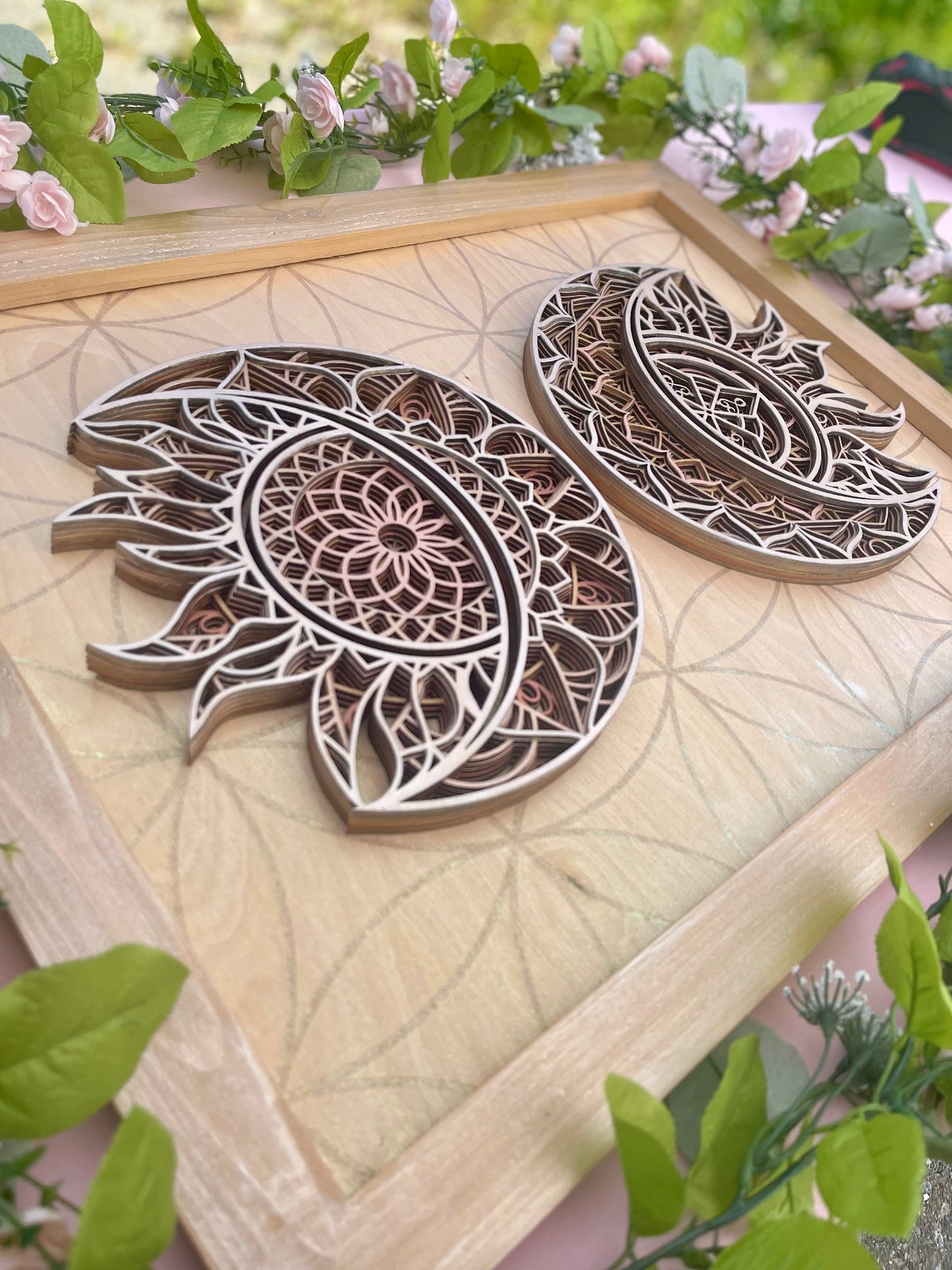 Solstice Sun & Moon Layered 3D Wall Art