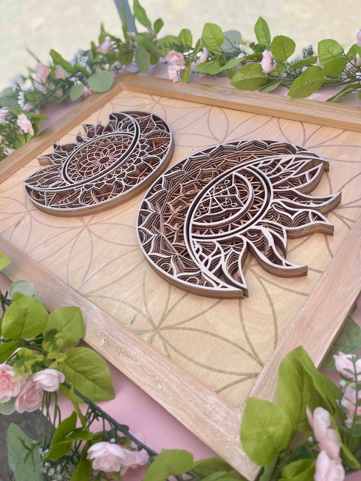 Solstice Sun & Moon Layered 3D Wall Art