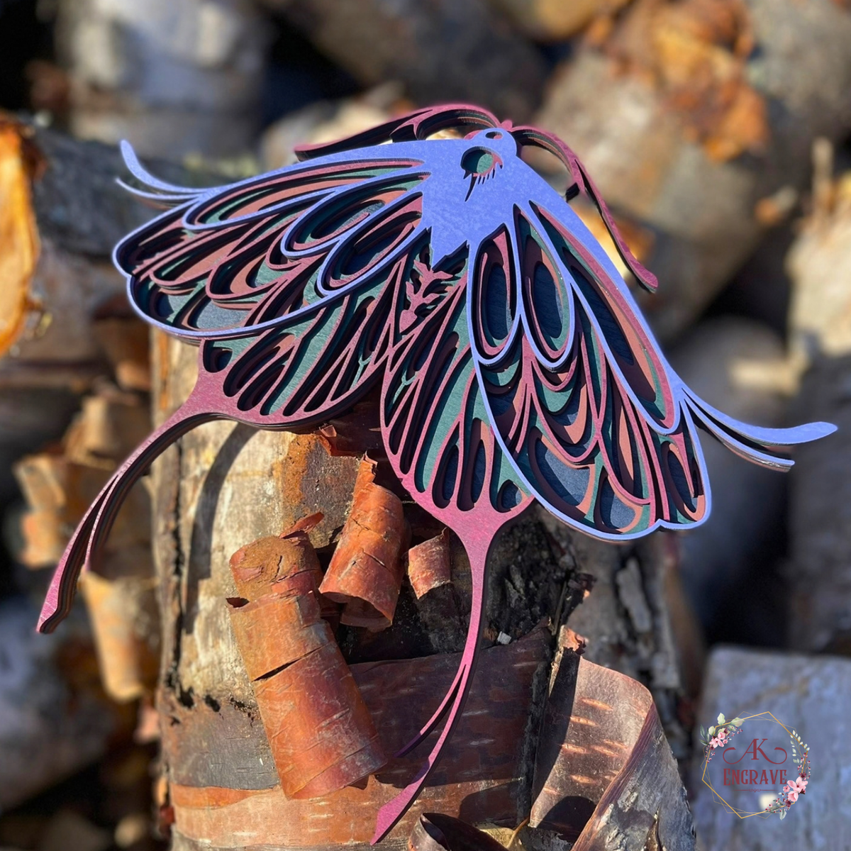 Luna Moth Layered Art