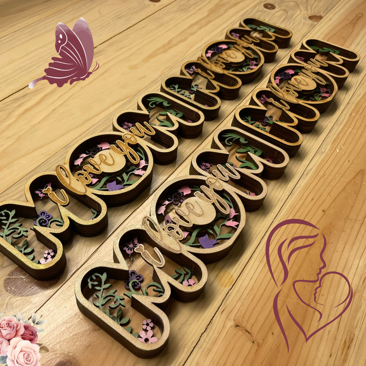 Mom 'I Love You' Layered Art