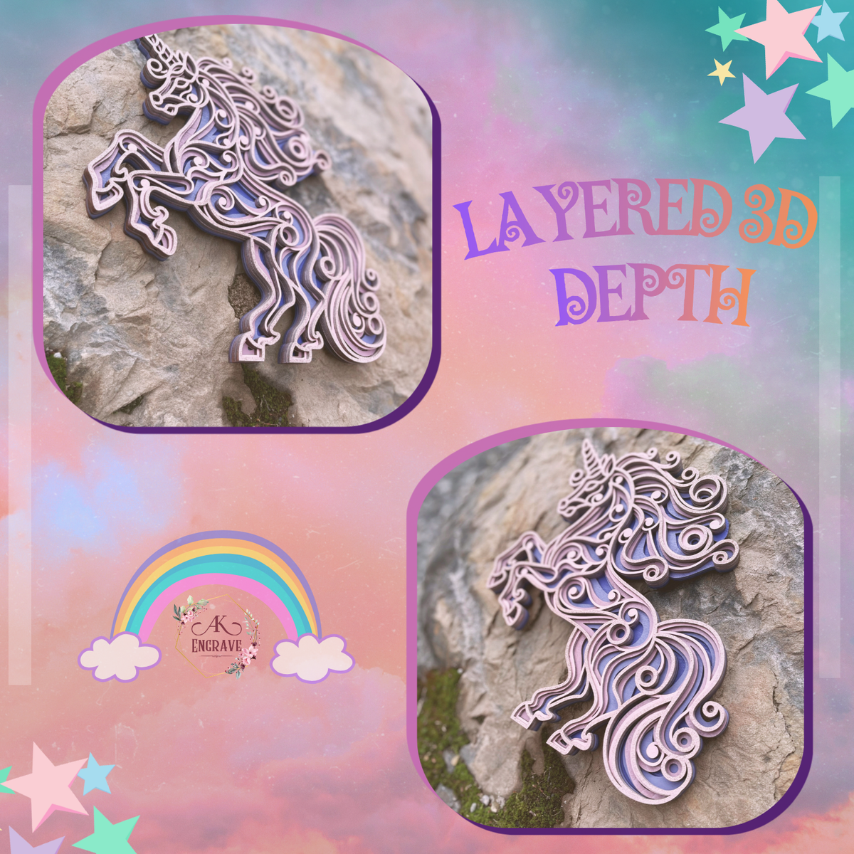 Unicorn Layered Art
