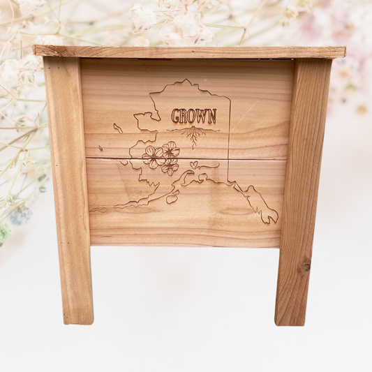 Alaska Grown Small Cedar Planter