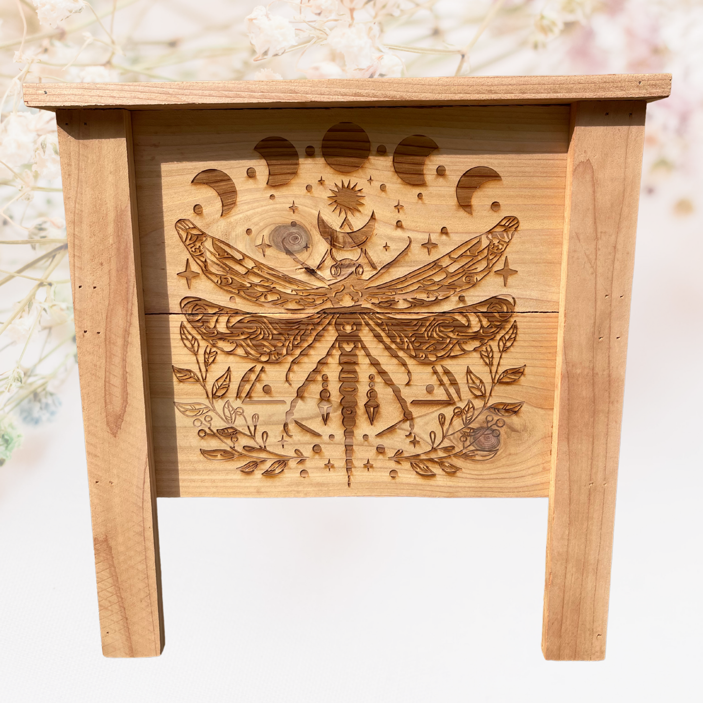Moon Dragonfly Small Cedar Planter