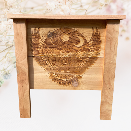 Owl Moon Small Cedar Planter