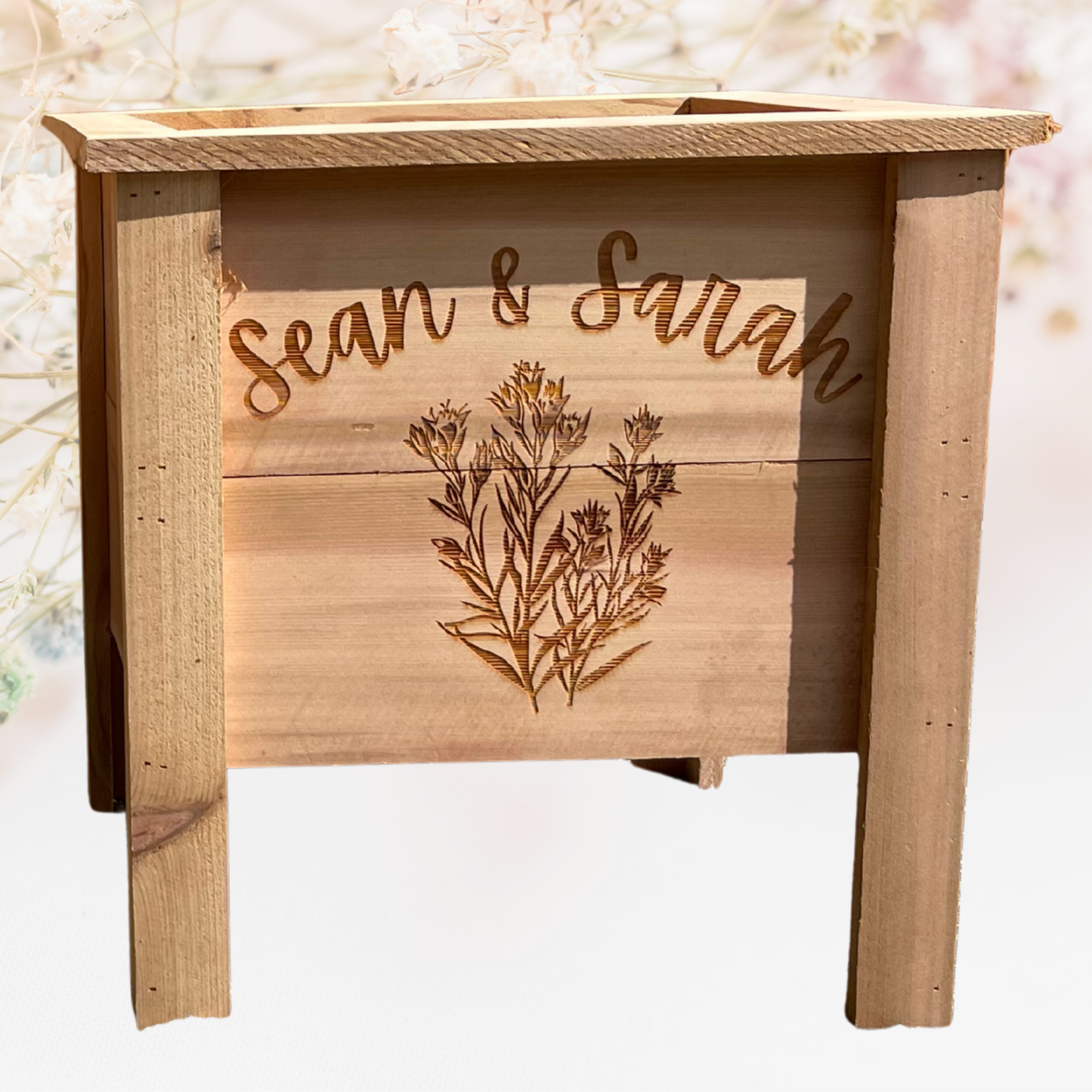 Custom Name or Logo Small Cedar Planter