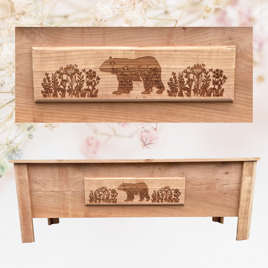 Bear Floral Large Cedar Planter