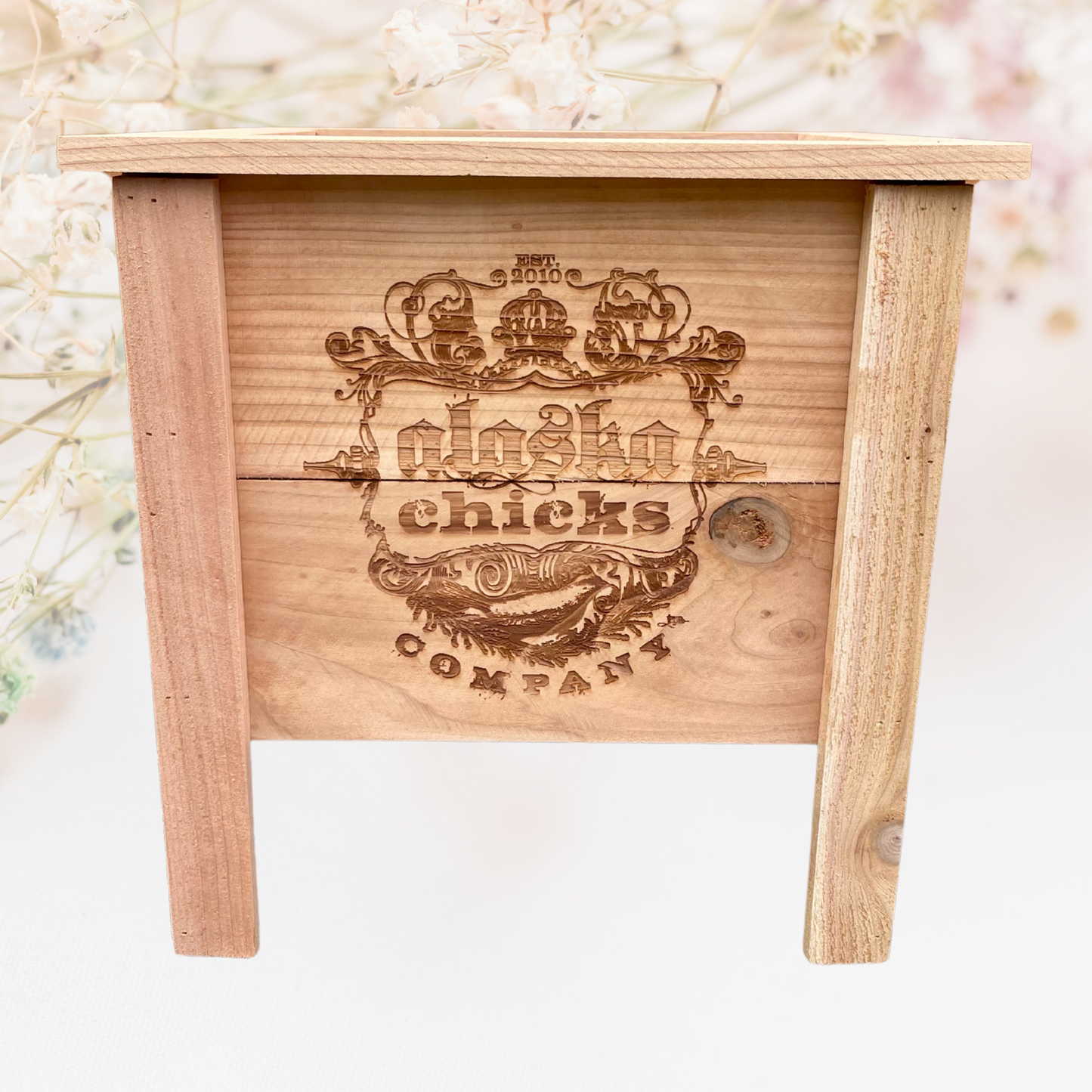 Custom Name or Logo Small Cedar Planter