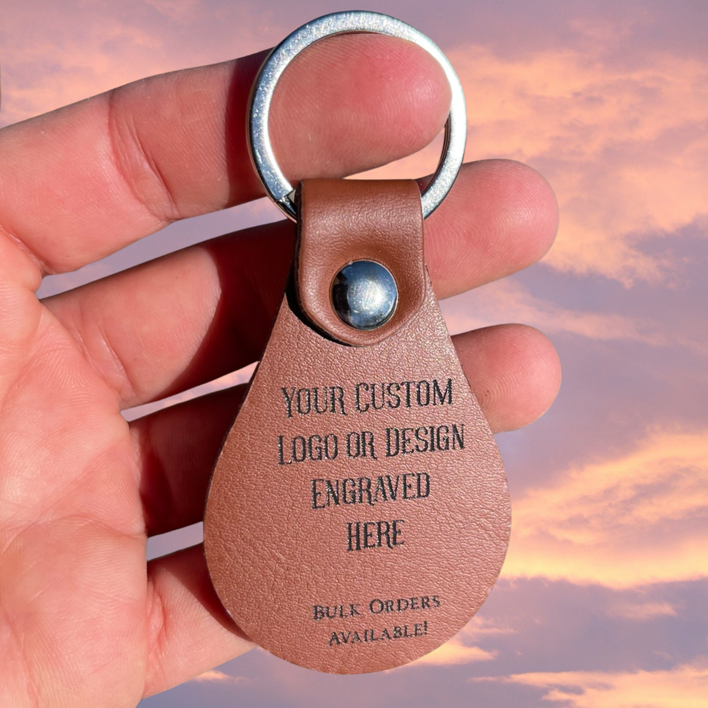 Custom Logo or Design Leather Keychain