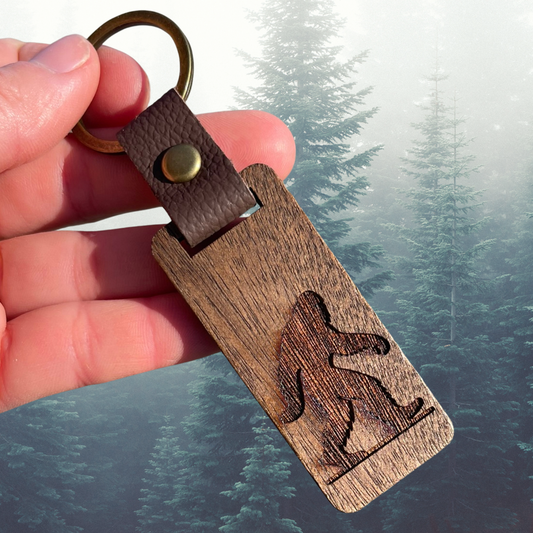 Sasquatch Wooden Keychain