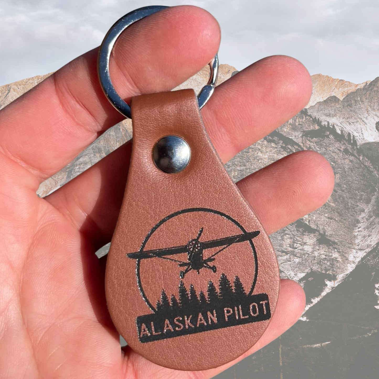 Alaskan Pilot Leather Keychain