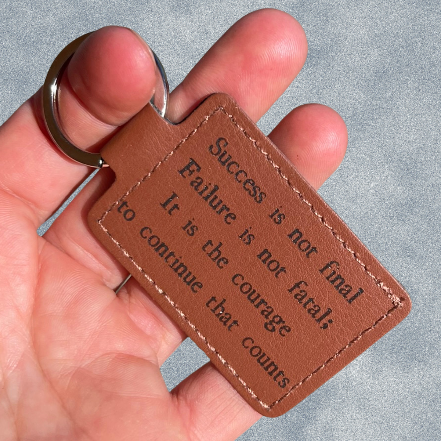 Success Failure Leather Keychain