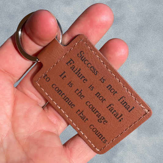 Success Failure Leather Keychain