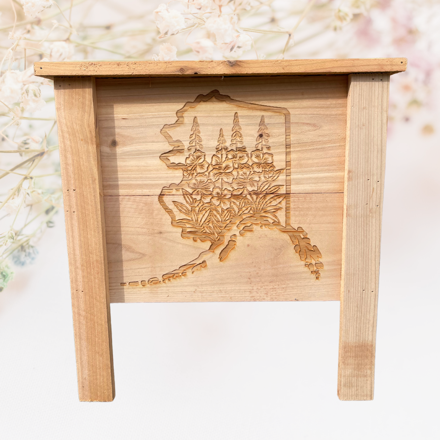 Fireweed in Alaska Small Cedar Planter