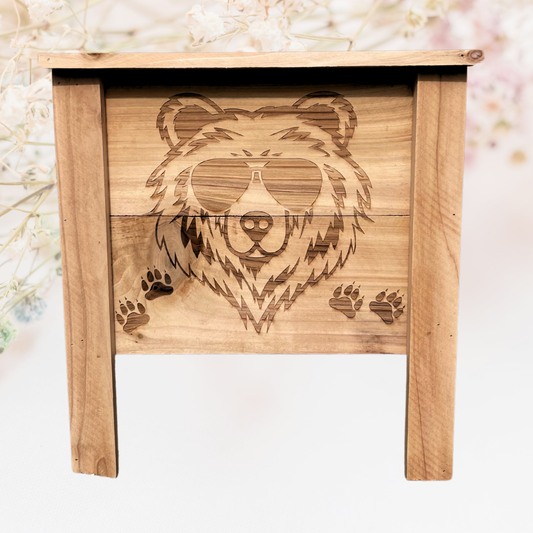 Bear Shades Small Cedar Planter
