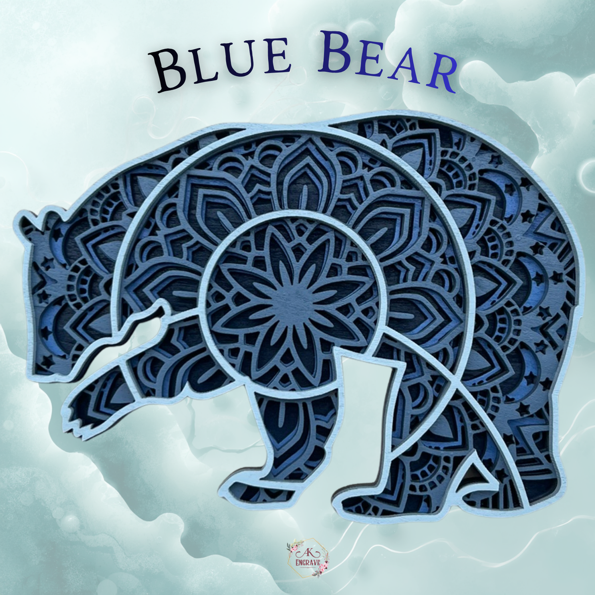 Mandala Bear Layered Art