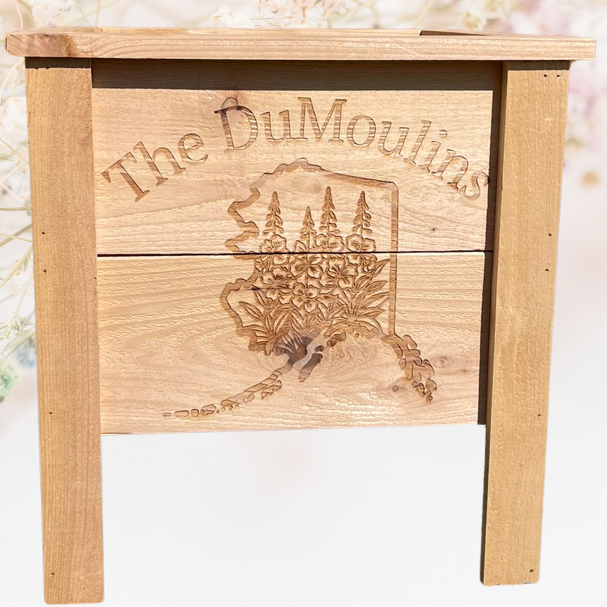 Custom Name or Logo Small Cedar Planter
