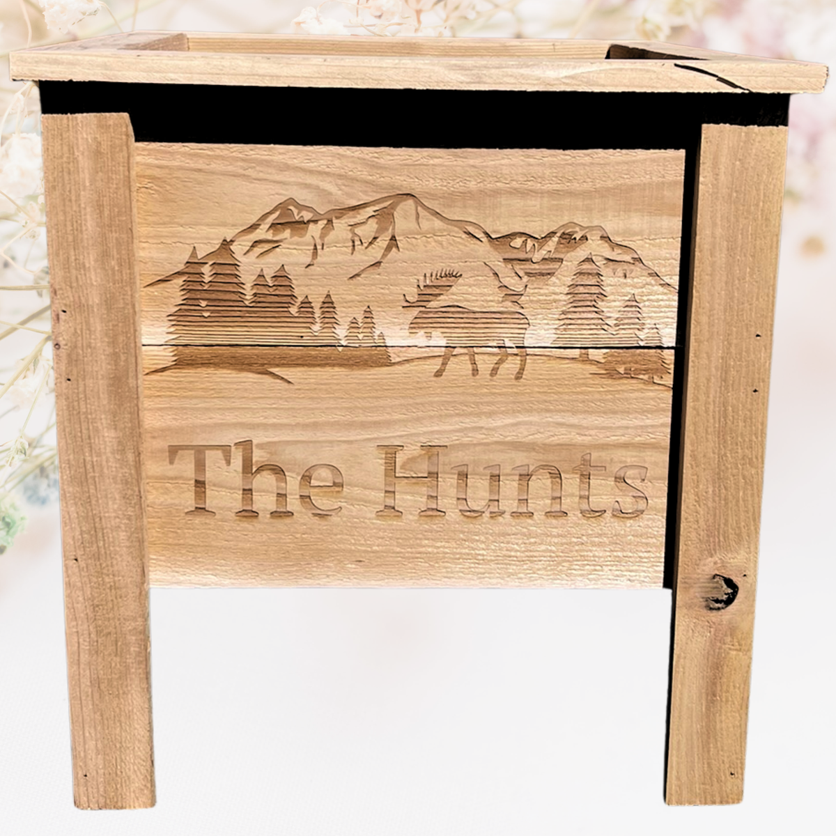 Custom Name or Logo Small Cedar Planter