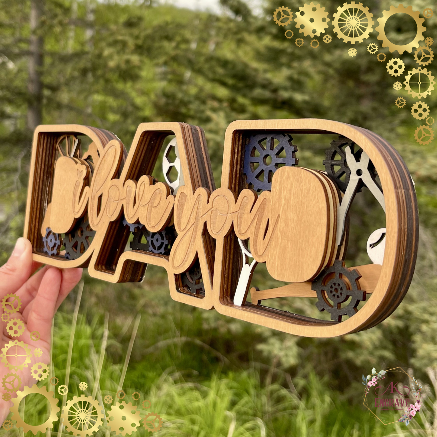 Dad 'I Love You' Layered Art