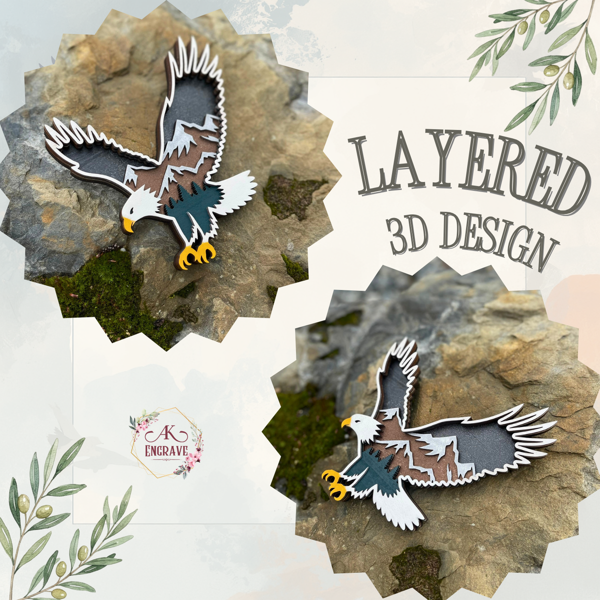 Soaring Eagle Layered Art