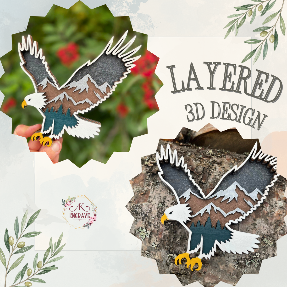 Soaring Eagle Layered Art