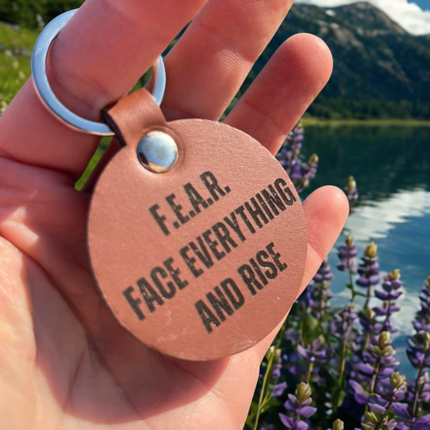 F.E.A.R. & Bravery Leather Keychain