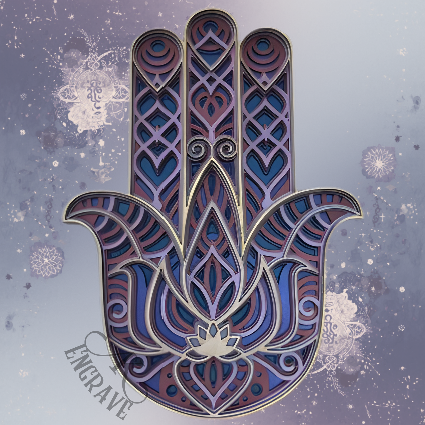 Hamsa Hand Layered Wall Art