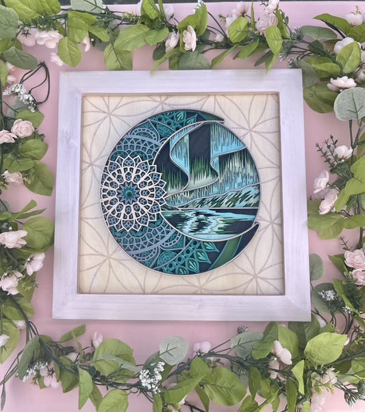 Northern Lights Layered 3D Wall Art