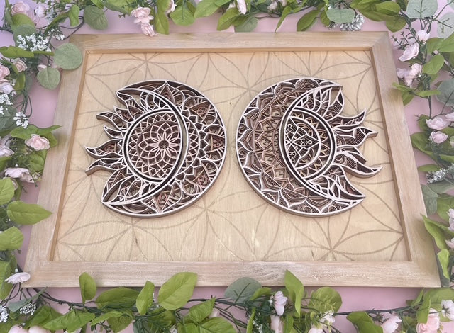 Solstice Sun & Moon Layered 3D Wall Art