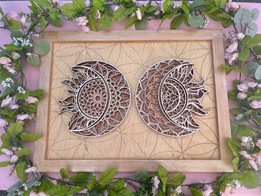 Solstice Sun & Moon Layered 3D Wall Art
