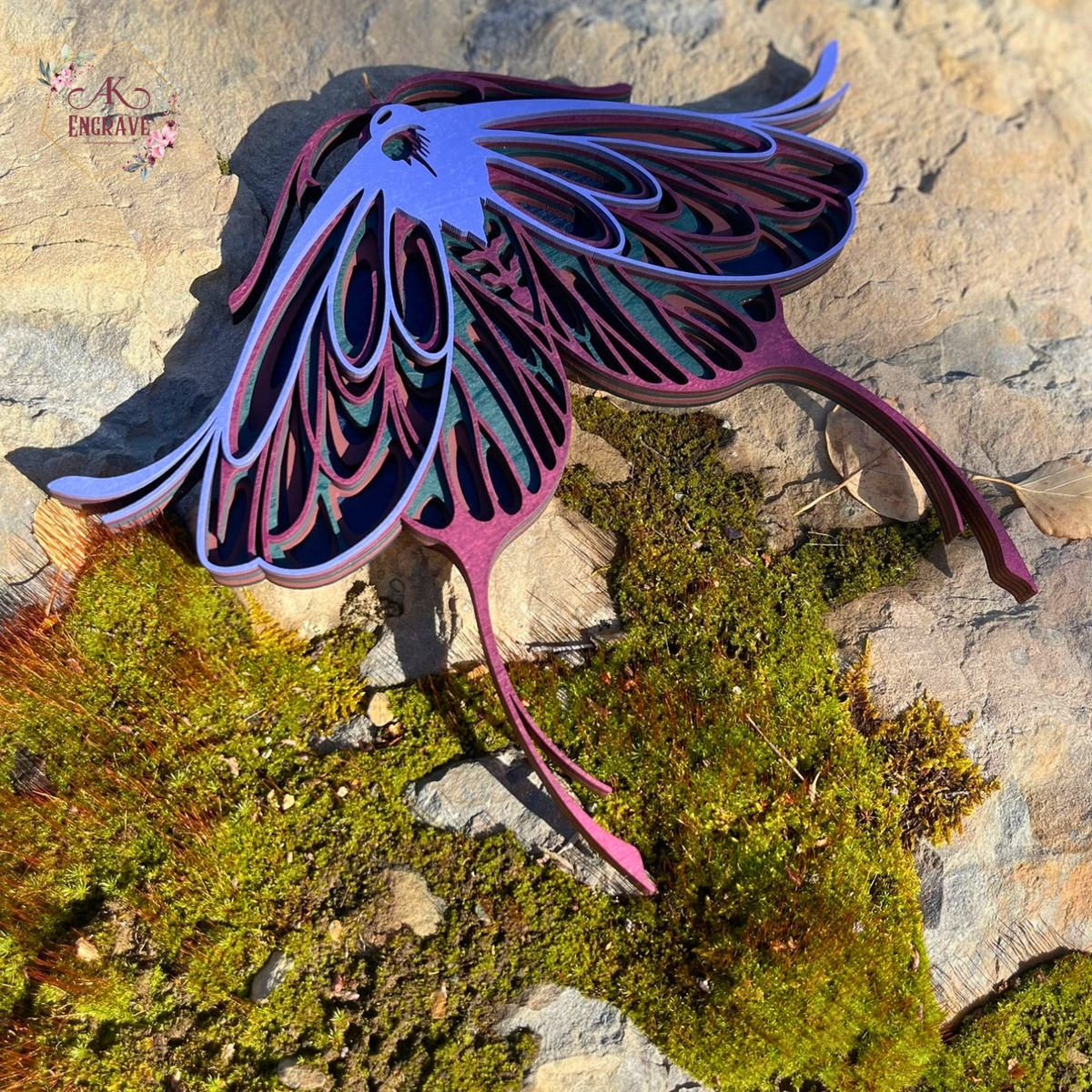 Luna Moth Layered Art
