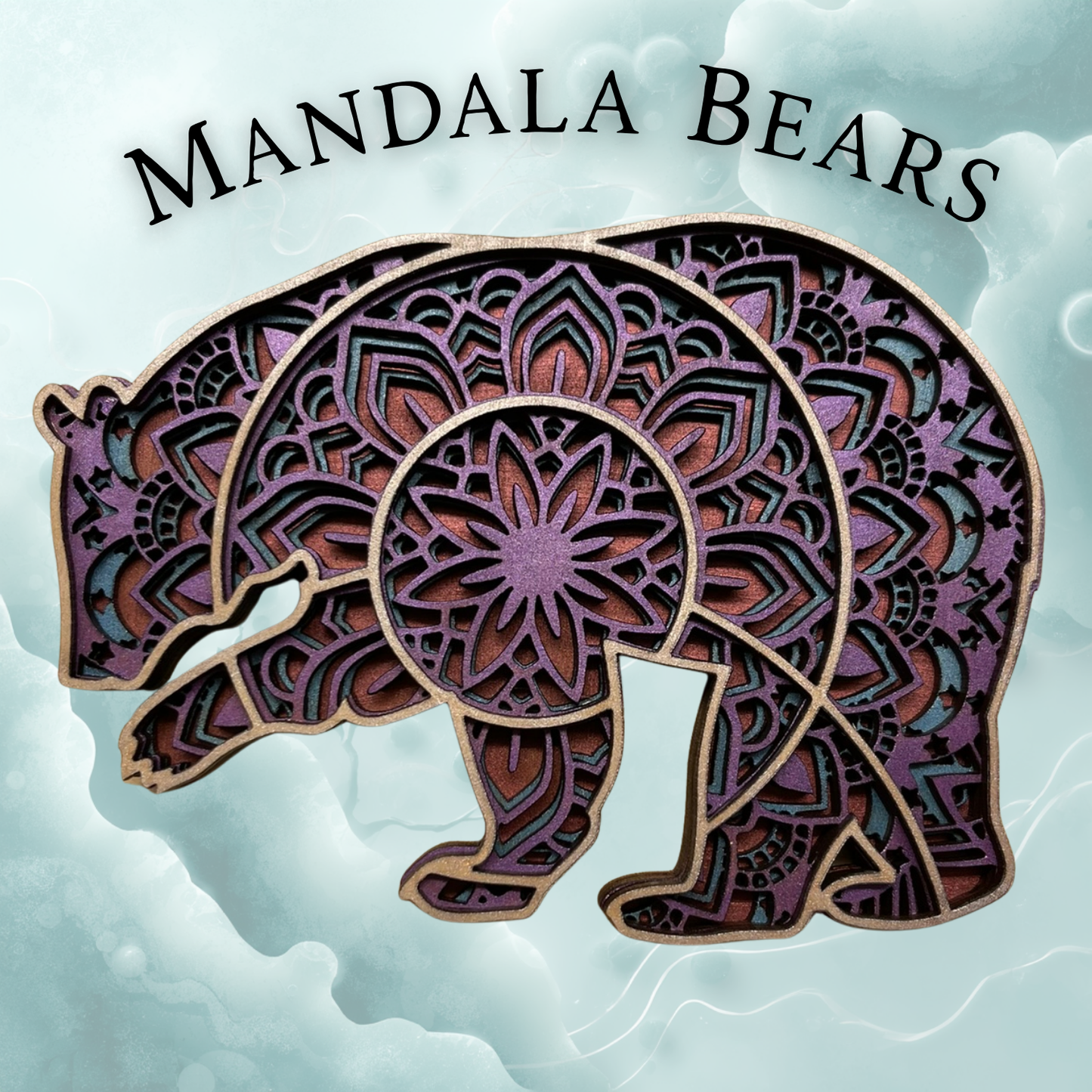 Mandala Bear Layered Art