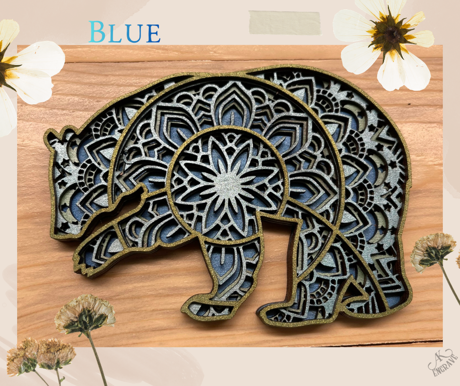 Mandala Bear Layered Art