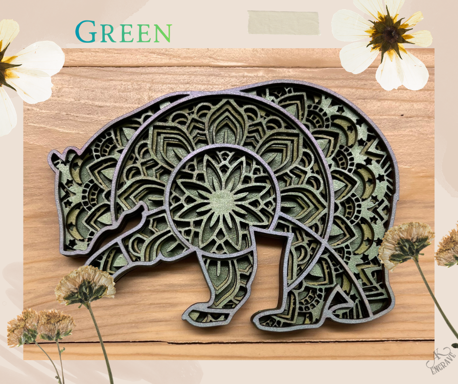 Mandala Bear Layered Art