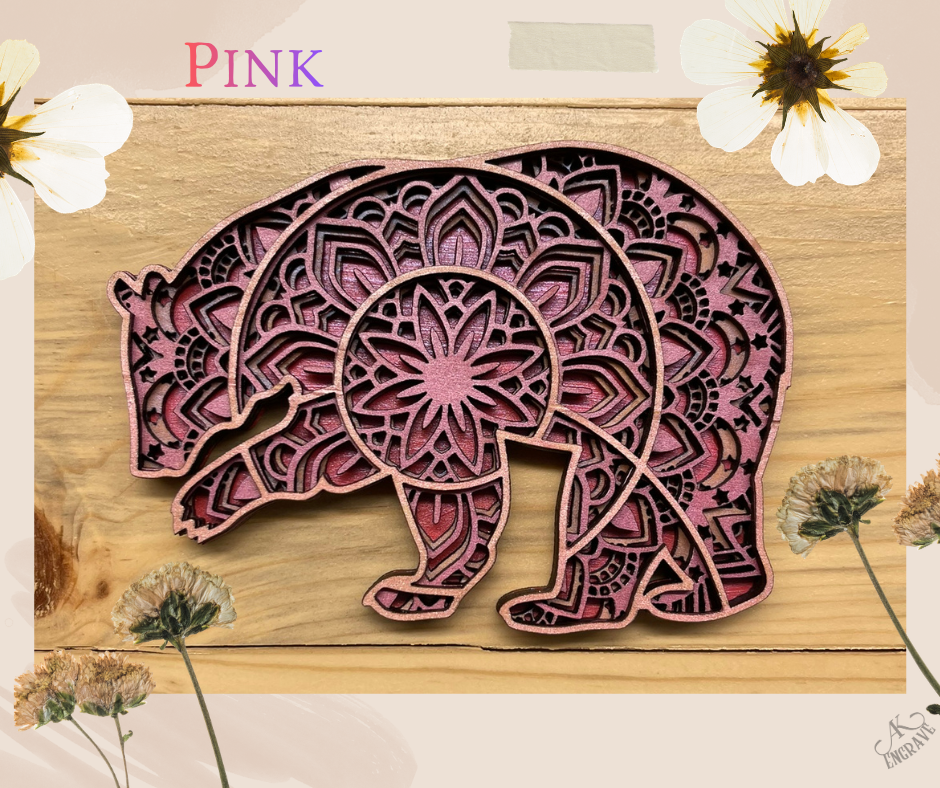 Mandala Bear Layered Art