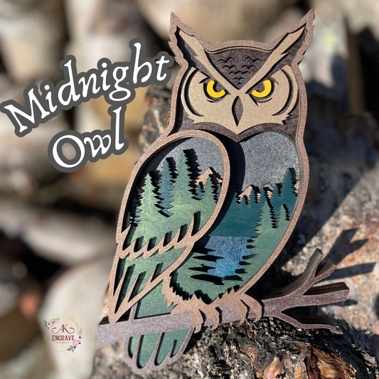 Midnight Owl Layered Art