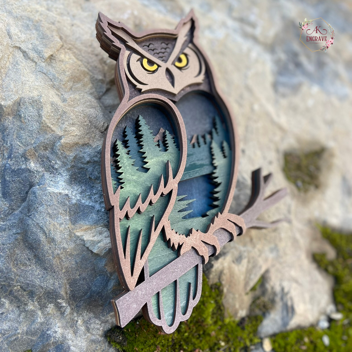 Midnight Owl Layered Art