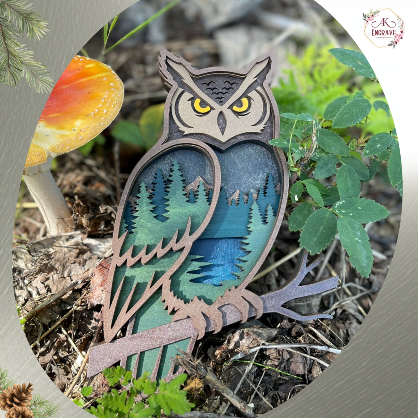 Midnight Owl Layered Art
