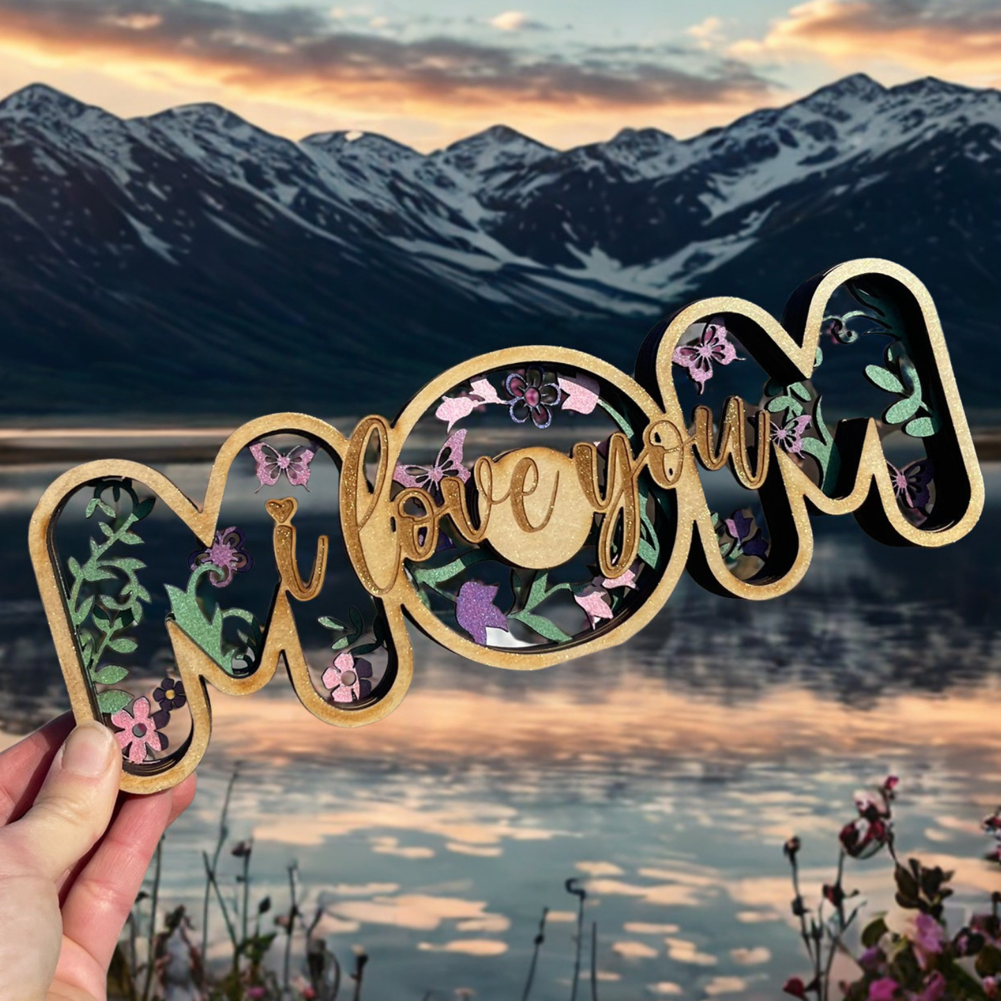 Mom 'I Love You' Layered Art
