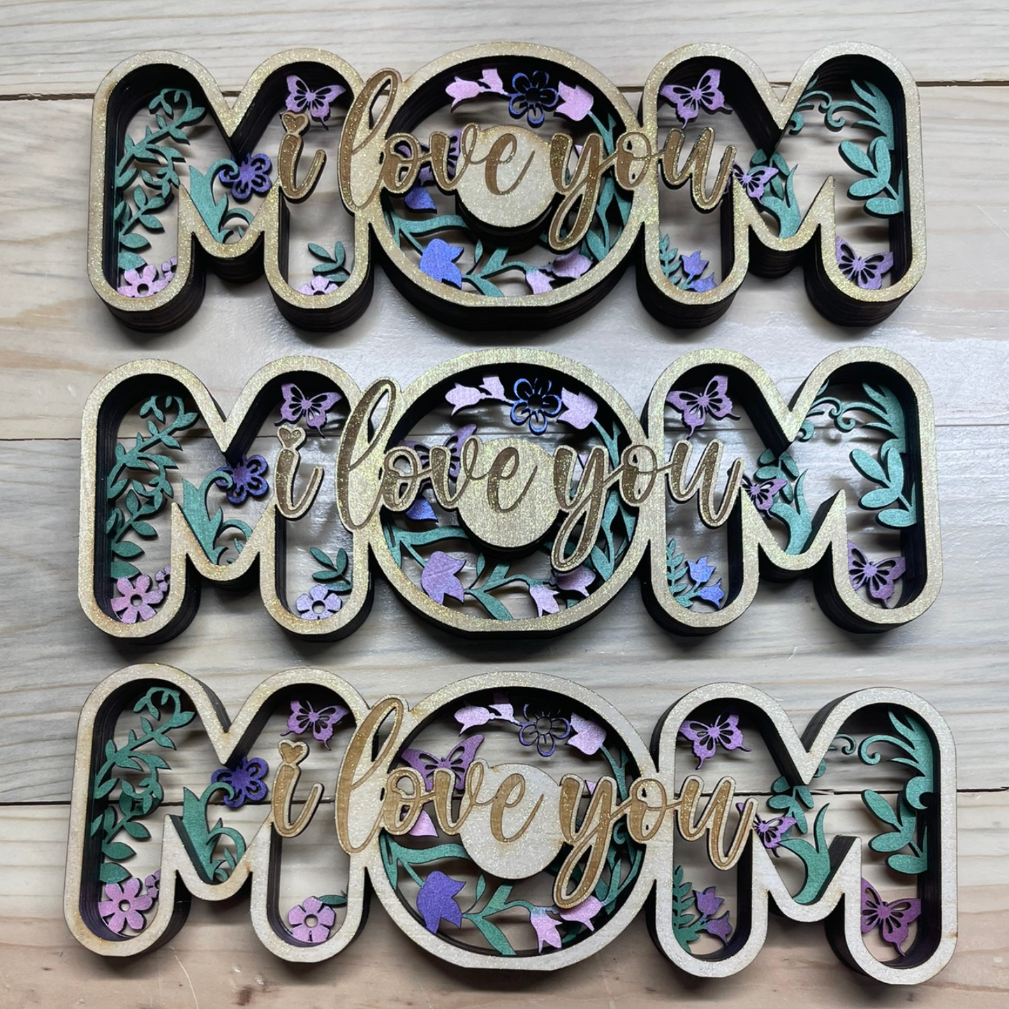 Mom 'I Love You' Layered Art