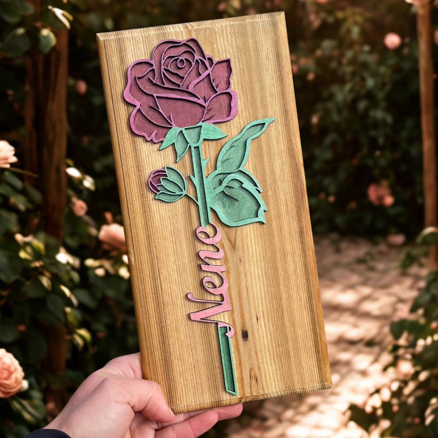 Mom Rose Cut on Cedar